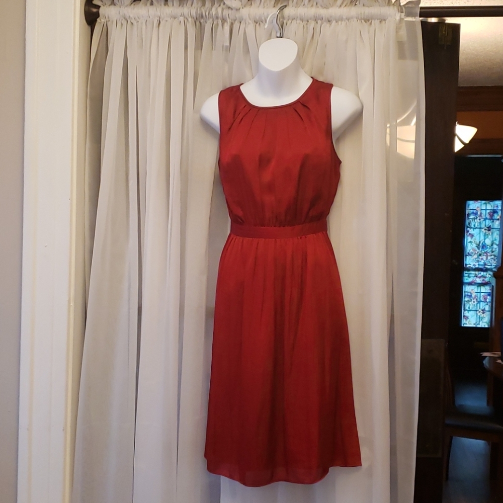 Anne Taylor Loft Silky Red Dress